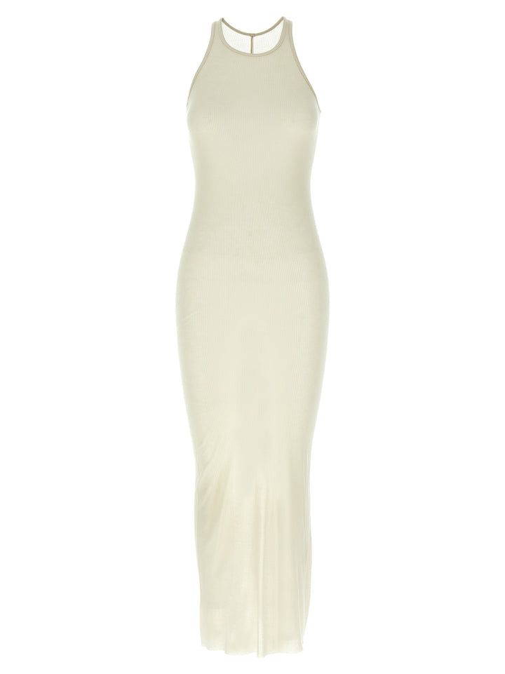 Rick Owens Ribbed Dress Abiti - Beige | 9fecd508159c744b0a9a878da353218efb1af13c