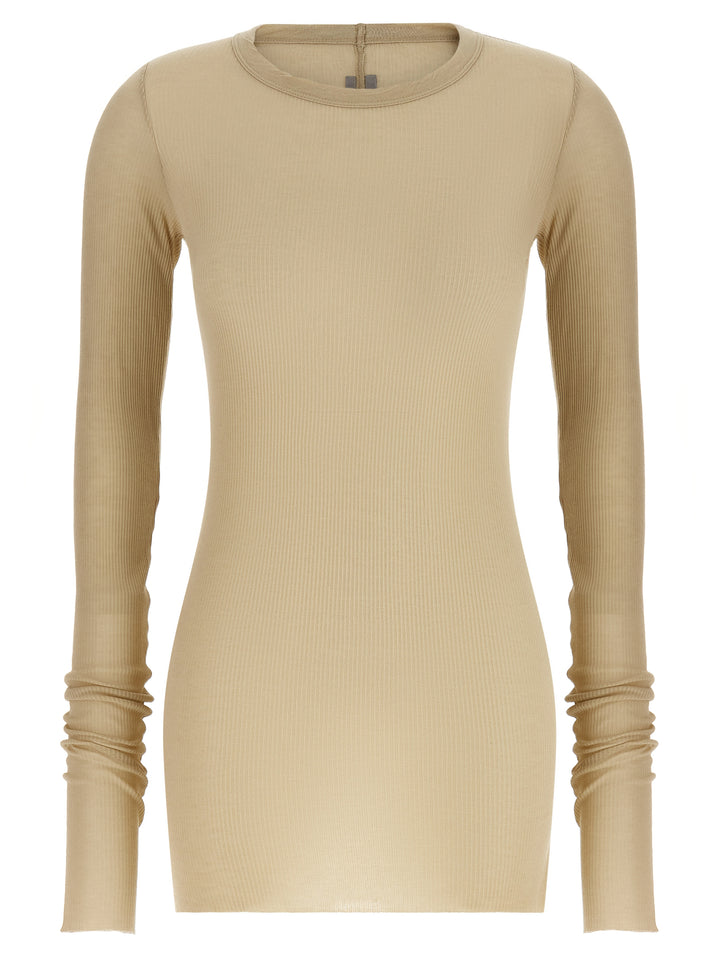 Rick Owens Rib Ls T T shirt - Beige | 7168c7bb6b9817427e695c4019040302a20c1879