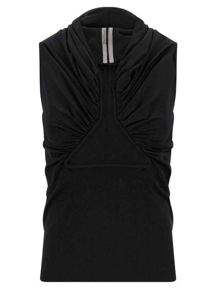 Rick Owens Jersey Ss Prong Top - Nero | 2b620bc09eb4738717dca10ca0b7af0da73e8b4d