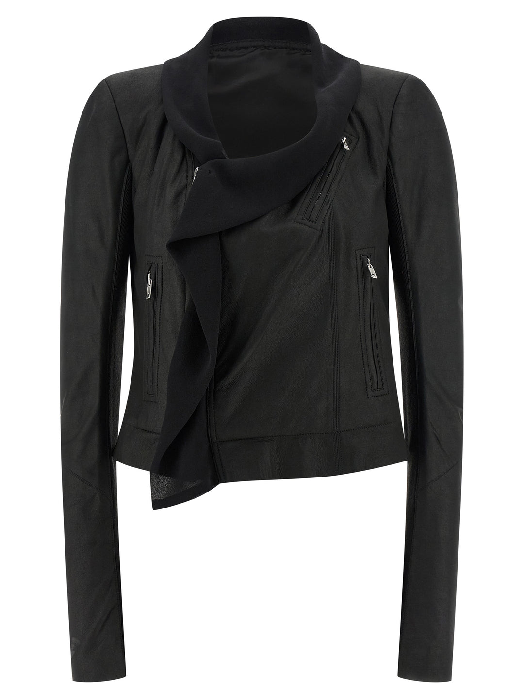 Rick Owens Scarf Biker Puffer Jackets - Nero | 899751c29c77a1b8f10a482b1d03f7fd2e464c5f
