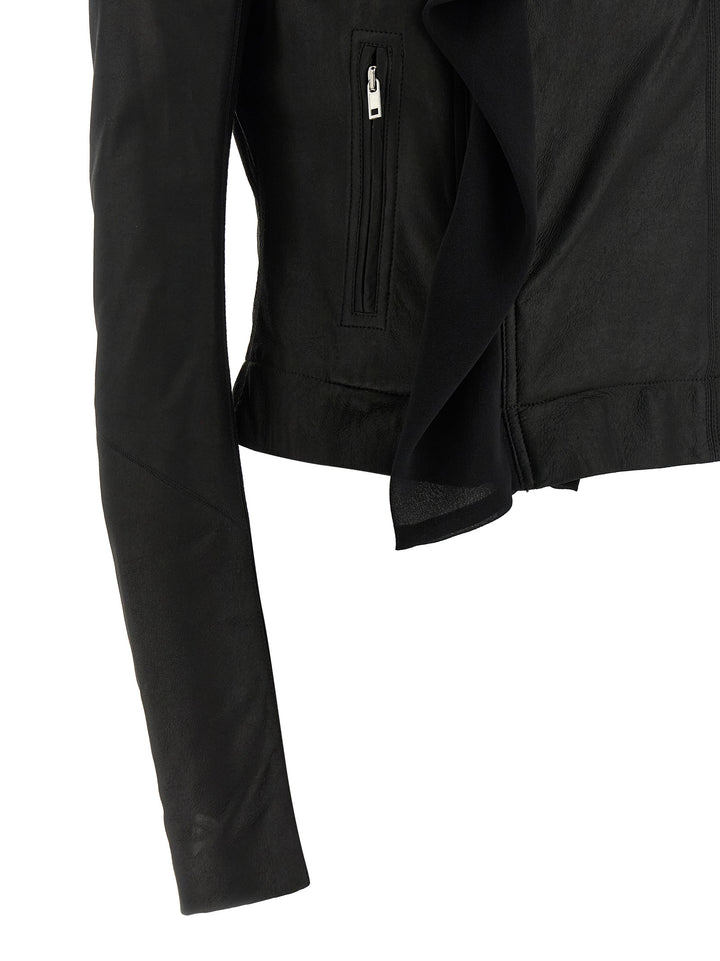 Rick Owens Scarf Biker Puffer Jackets - Nero | c586ccfd3c228de084ab09b25cec2e8733137101