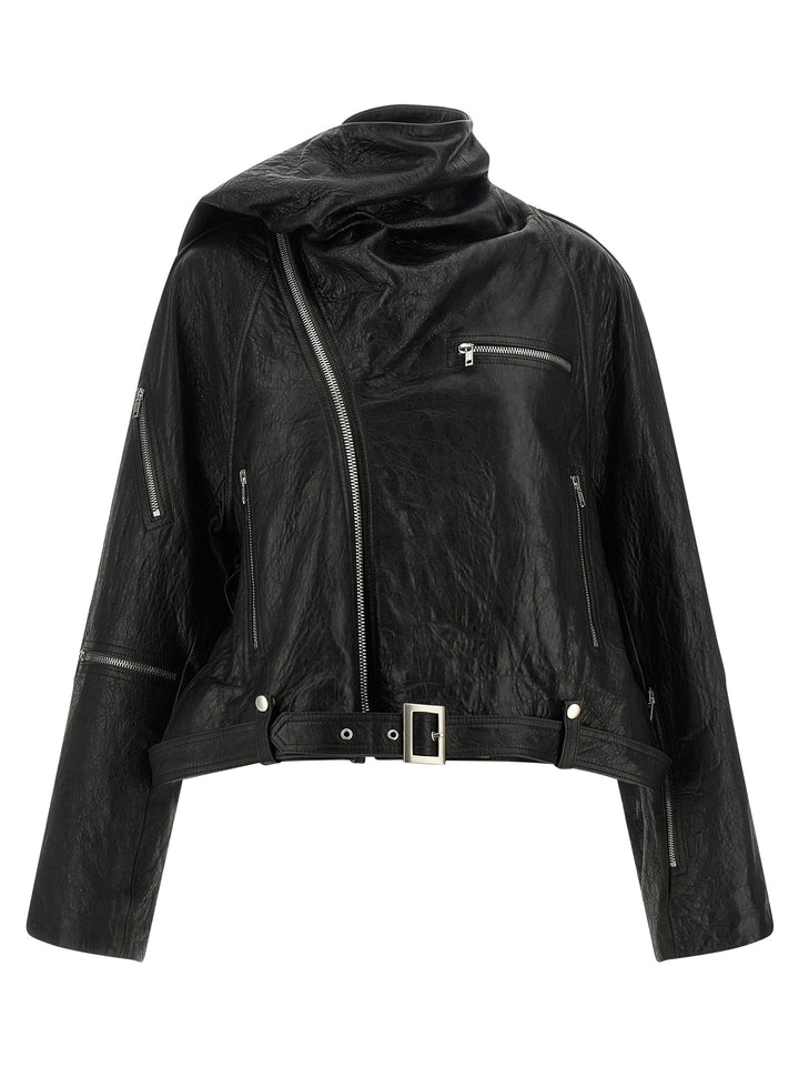 Rick Owens Cropped Scarf Flight Puffer Jackets - Nero | c7bbb402965c5ed5c592cd352ff9549d076b5168