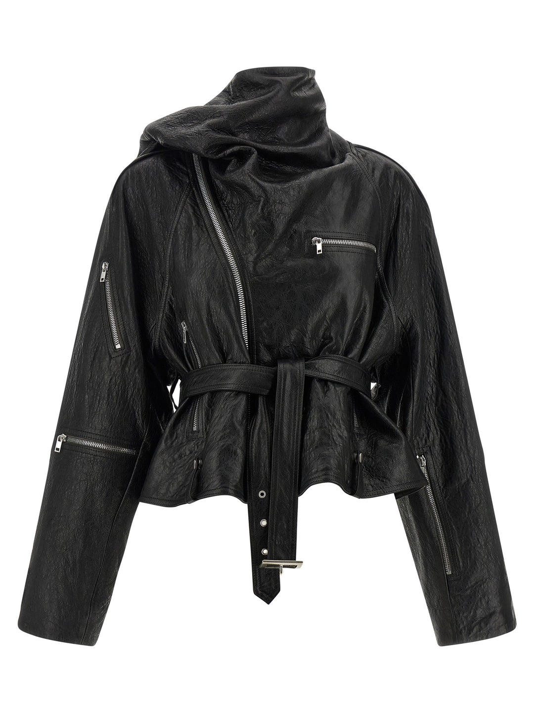 Rick Owens Cropped Scarf Flight Puffer Jackets - Nero | 50f5445d6a4b47ccf5503dfe2fef30b4b553fe89