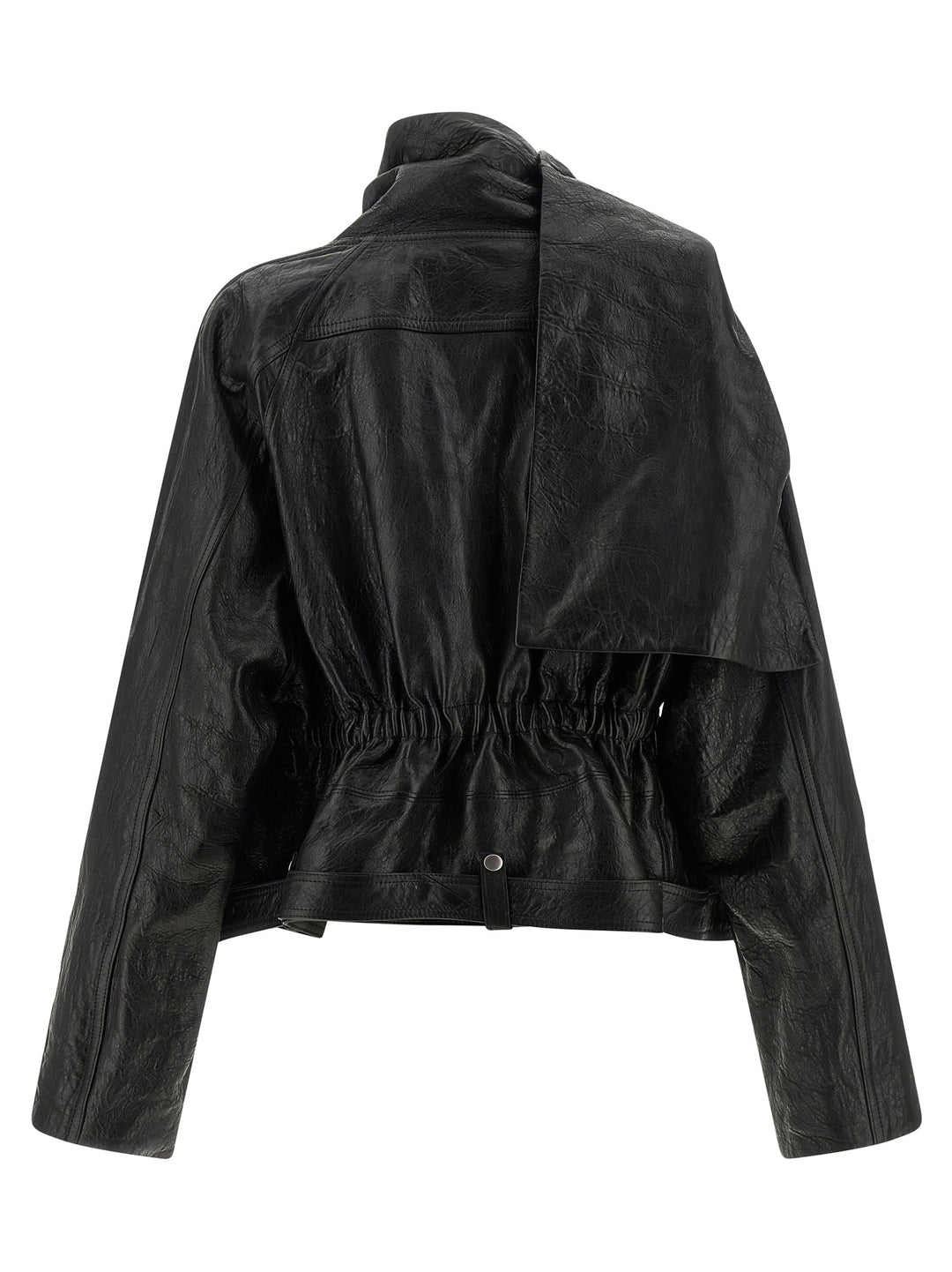 Rick Owens Cropped Scarf Flight Puffer Jackets - Nero | 538d9ad026656937c3168d4b883c2a9b220e8549