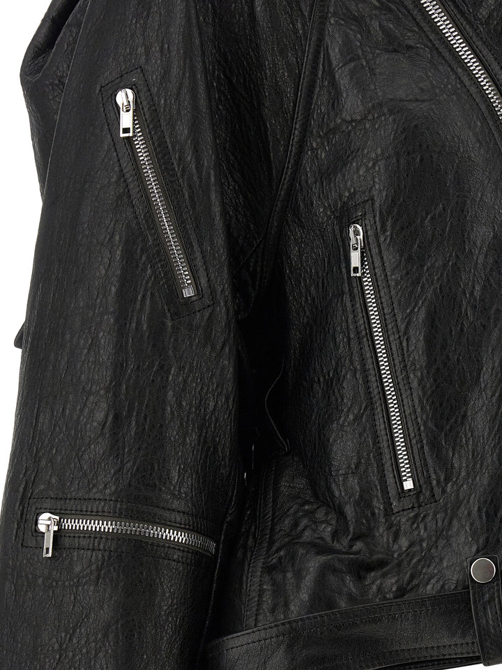 Rick Owens Cropped Scarf Flight Puffer Jackets - Nero | 64857028cf37ee92482f887e9f38f31c25b25d49