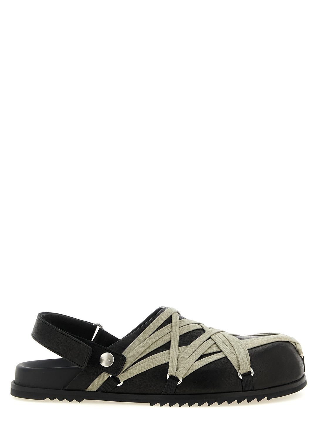 Rick Owens Megalace Mule Granola Flat shoes - Nero | 3321547e32000eee2dc2fedca71d9dda39427a3d