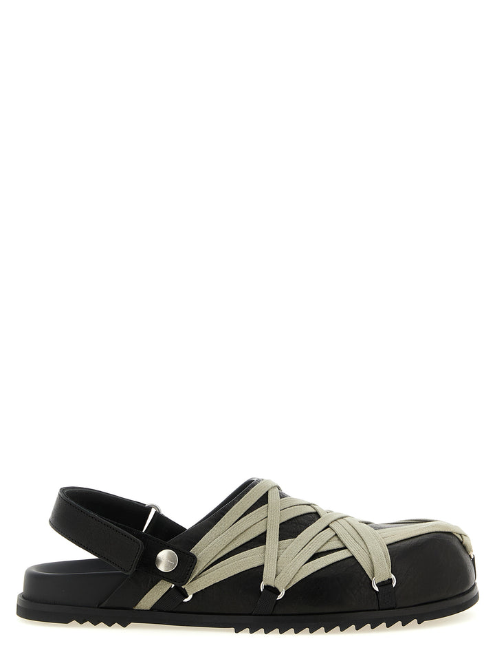 Rick Owens Megalace Mule Granola Flat shoes - Nero | 3321547e32000eee2dc2fedca71d9dda39427a3d