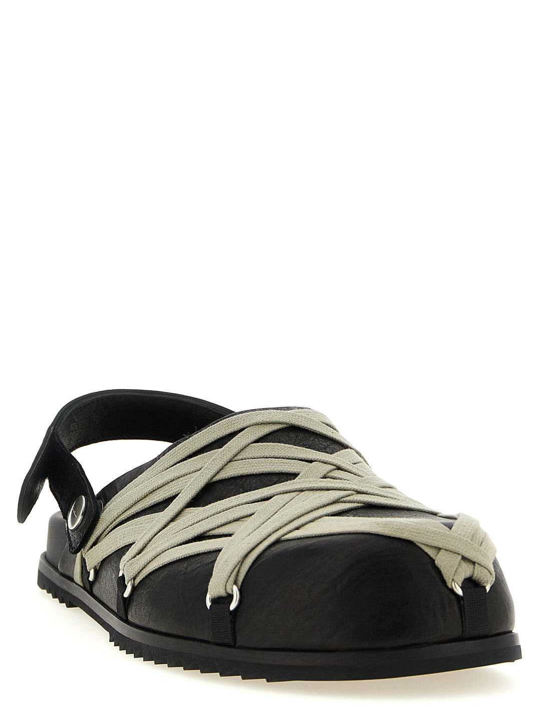Rick Owens Megalace Mule Granola Flat shoes - Nero | 6120efce83f370faaa1985e3452d104a2e835544