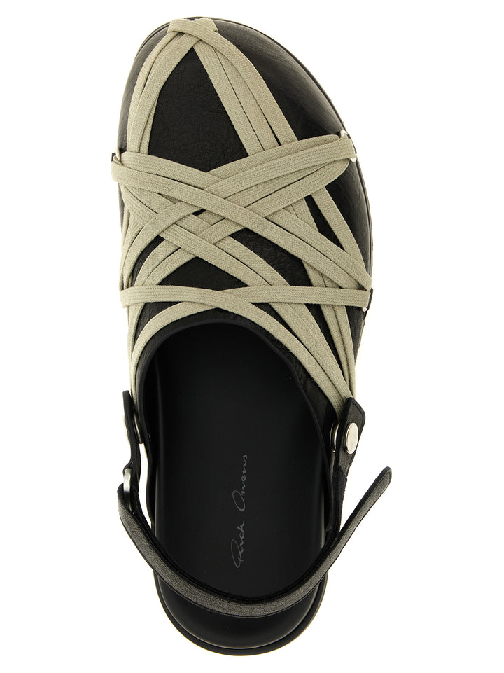 Rick Owens Megalace Mule Granola Flat shoes - Nero | 42f4a48b40868852f6a7f109a163376464e793db