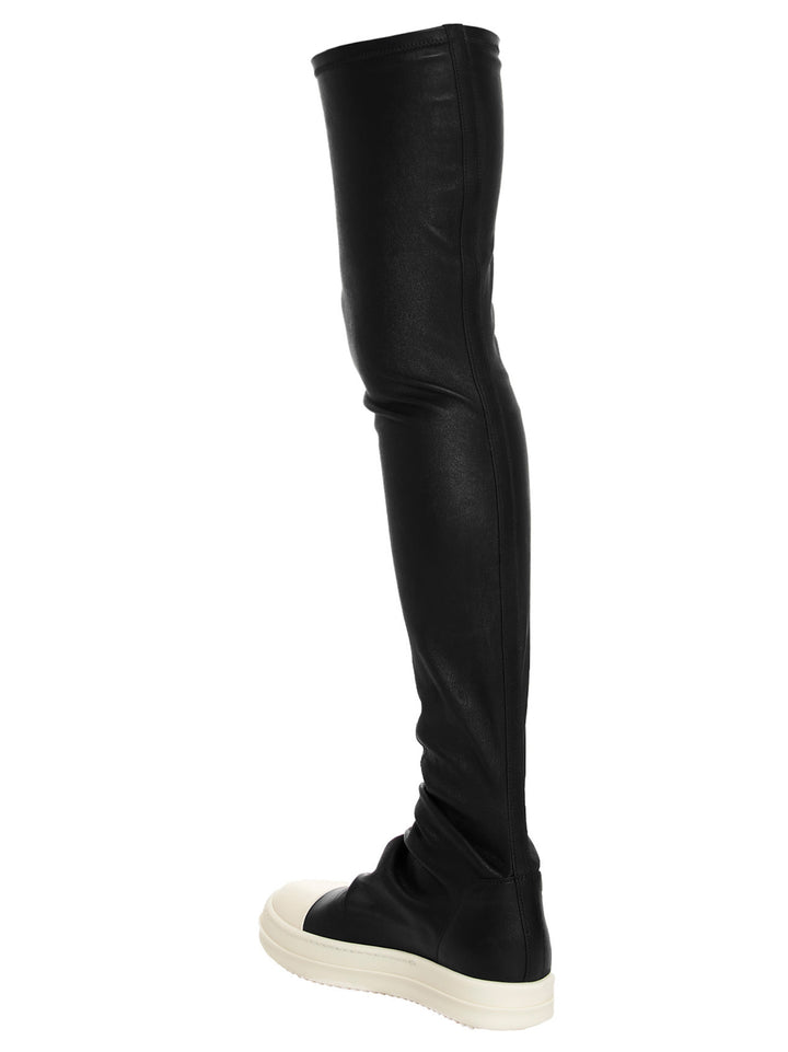 Rick Owens High Stocking Sneaks Stivali e Stivaletti - Bianco/Nero | 71d86763460d3d010537ac8c50febdff8db87244