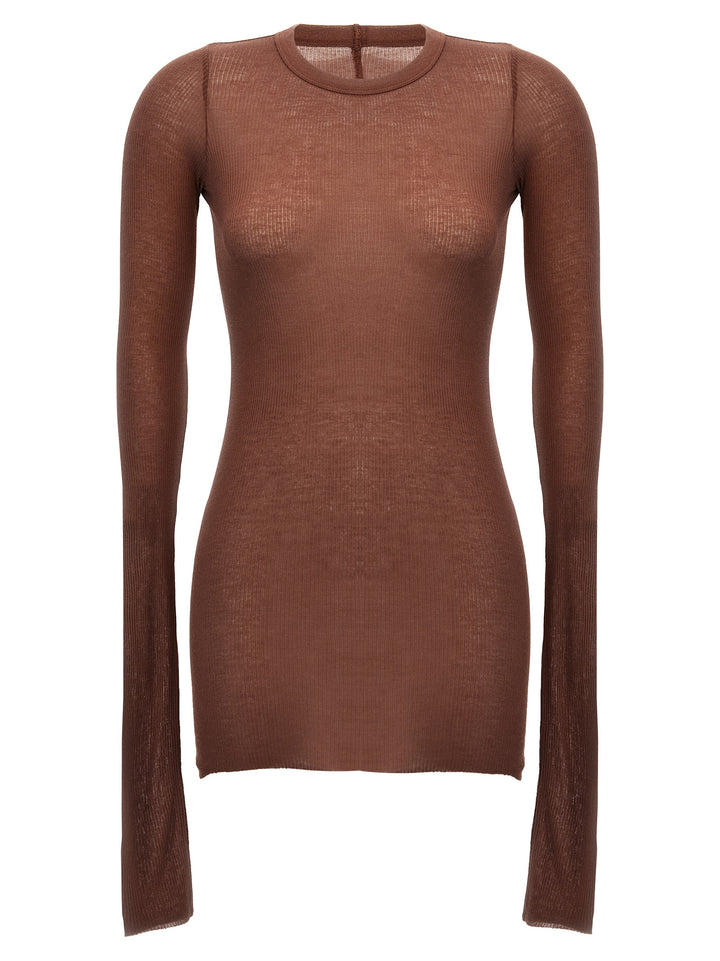 Rick Owens Rib Ls T T shirt - Rosa | 851e4611f83583029e48d410a71b2203f483323c