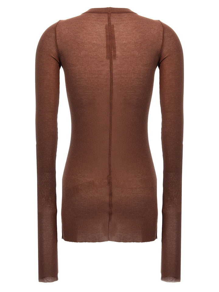 Rick Owens Rib Ls T T shirt - Rosa | efcec02929f8dfd901d3066949899c8574ad02d7