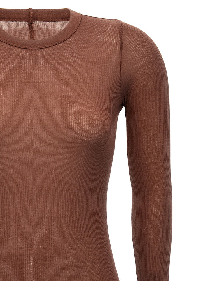 Rick Owens Rib Ls T T shirt - Rosa | 133ef0f417dac4191388647e97beb6b8c1cc0af4