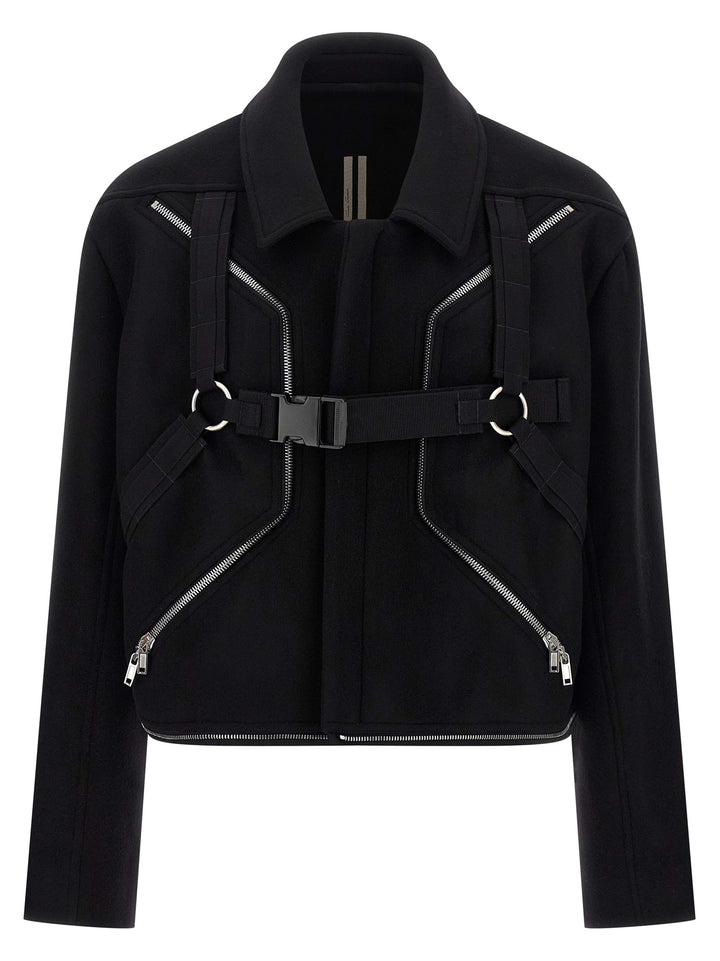 Rick Owens Blixa Jumbo Mac Trench e Impermeabili - Nero | 27087d6374d127c3ae88f48311b5caa3d2db314e