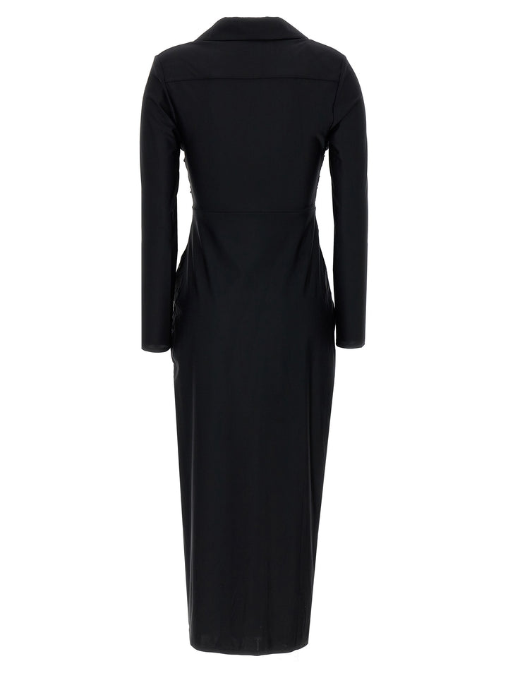 Self Portrait Black Jersey Cut Out Midi Abiti - Nero | cf4d0a314c7ed8f036e821b2152673b254e8eea1