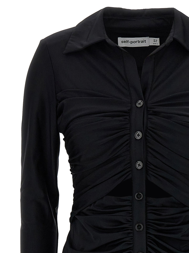 Self Portrait Black Jersey Cut Out Midi Abiti - Nero | 8b8cc49a918b538a67d973ac915481d2ff7c66a7