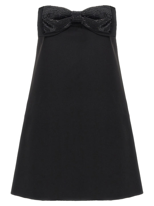 Black Crepe Bandeau Mini Abiti Nero