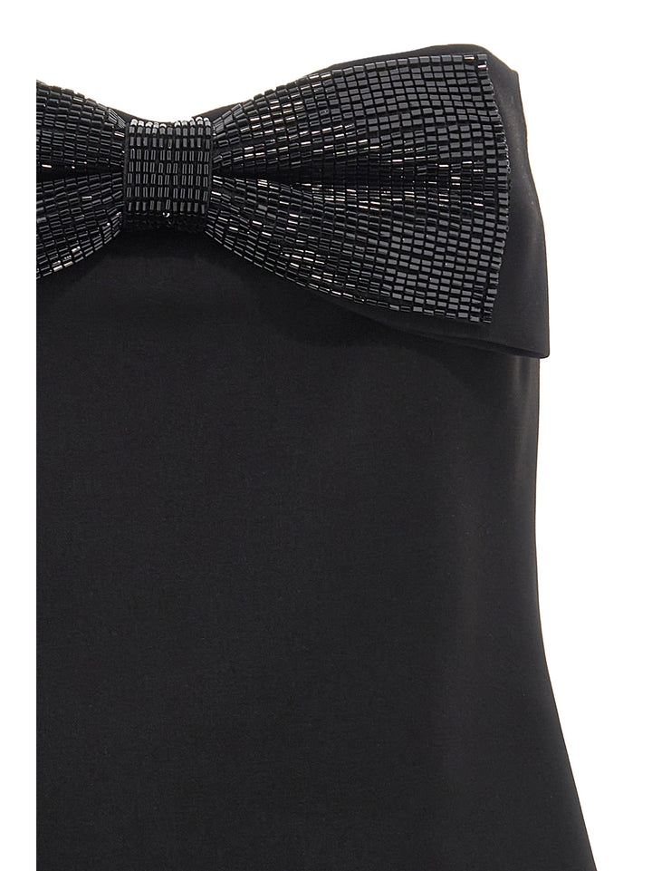 Self Portrait Black Crepe Bandeau Top - Nero | deb1f5351b99e199fb513376cce74d13c4572433