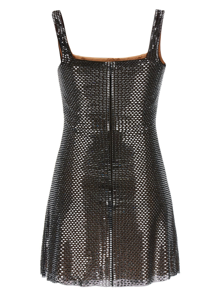 Self Portrait Gunmetal Rhinestone Mesh Mini Abiti - Grigio | 568d691f0db437a720d3096e437d9efdd4fd0e2f
