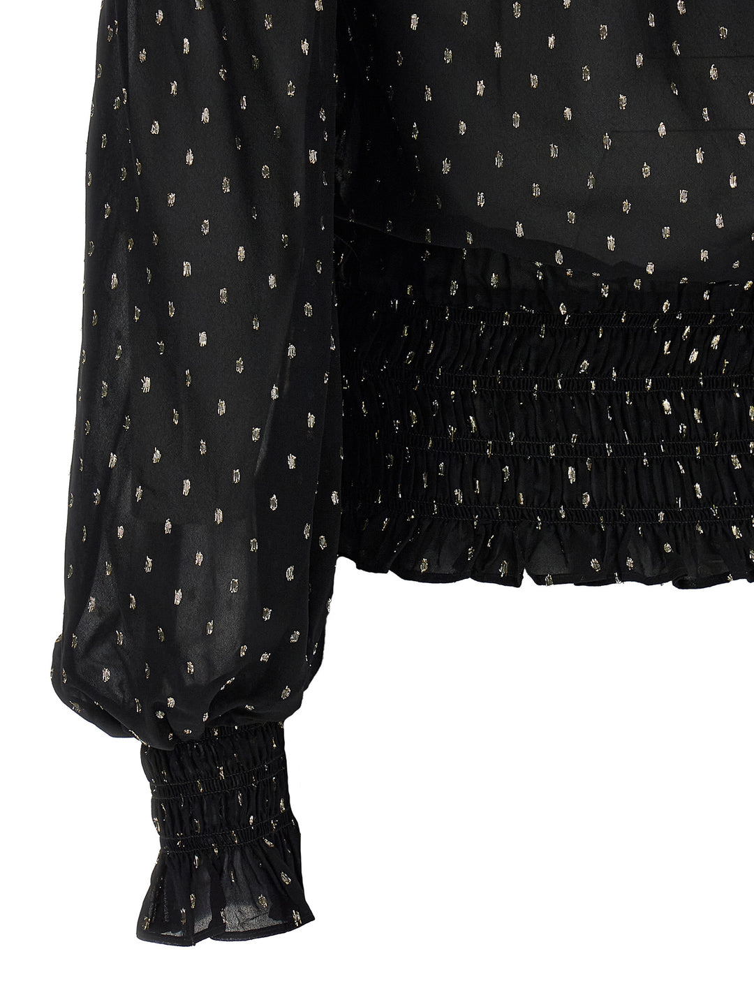 Self Portrait Black And Gold Chiffon Top - Nero | b73d059316be4a7f87d1e2485ac74ca1be0319ef