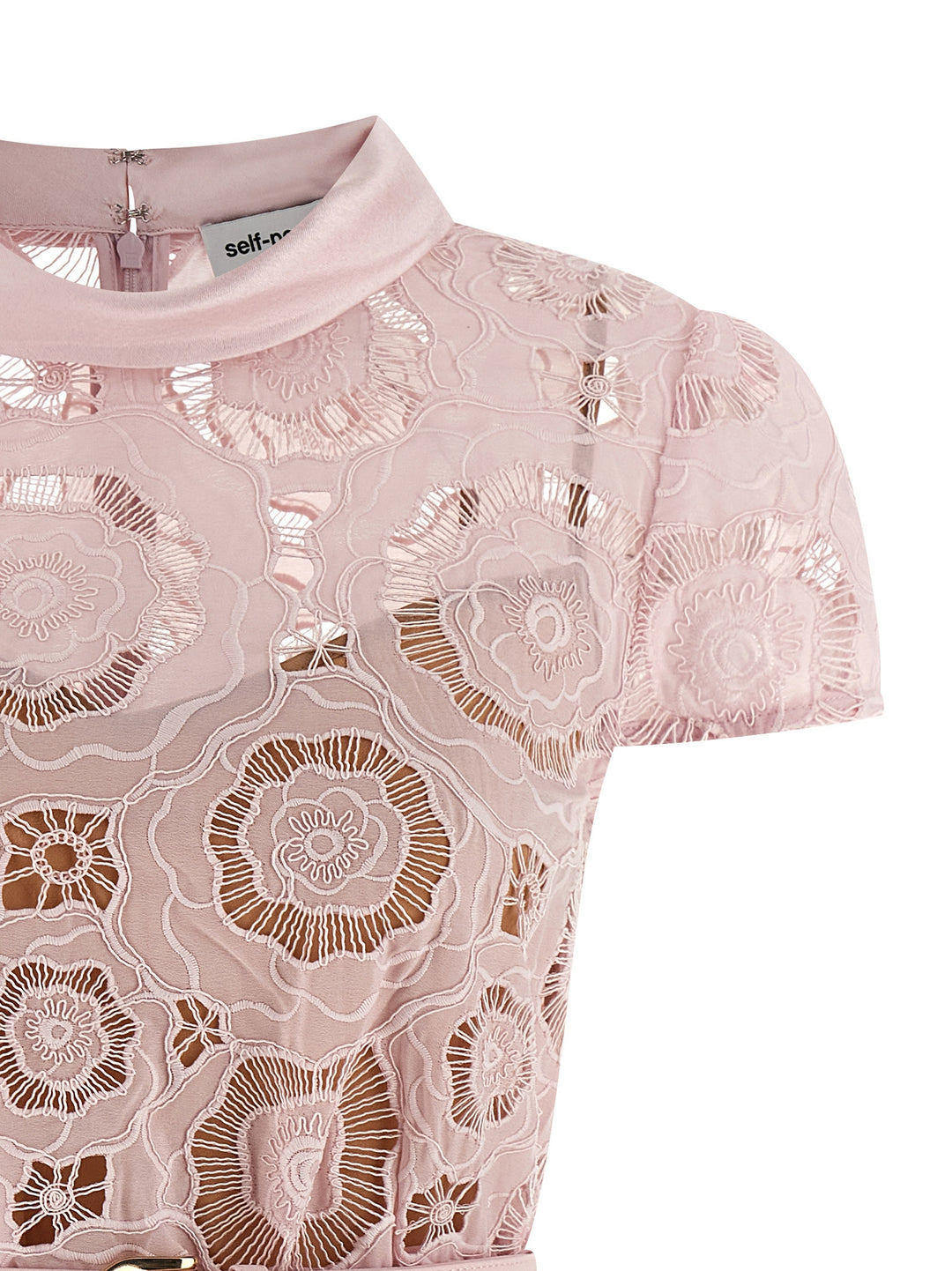 Self Portrait Pink Floral Lace Mini Gonne - Rosa | 21c9db509f775b0aecec7c494fc057021a7df020