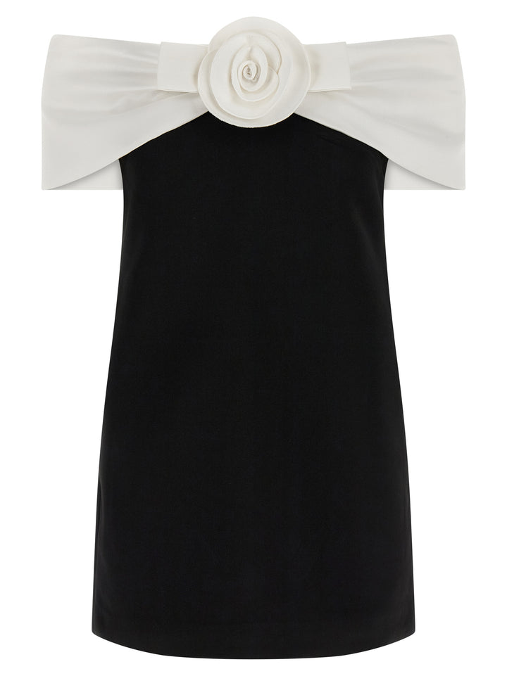 Self Portrait Black Crêpe Flower Mini Gonne - Bianco/Nero | 7f8b77547ff1ed7f2a269999e7ec916f74355fcd