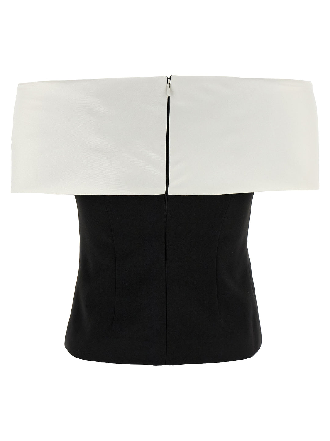 Self Portrait Black Crêpe Flower Top - Bianco/Nero | d4b6a6e7062f6f17340258eb35772e914fa1855d