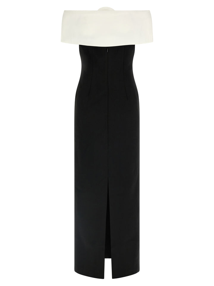 Self Portrait Black Crêpe Flower Maxi Gonne - Bianco/Nero | dddbe733888ce9e6001bb26aa14da93365acf78b