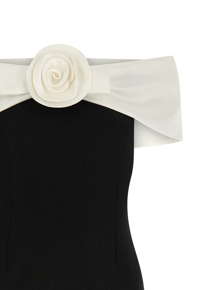 Self Portrait Black Crêpe Flower Maxi Gonne - Bianco/Nero | acfeb694c181ae55e7b3fadbd4638268a140ee76