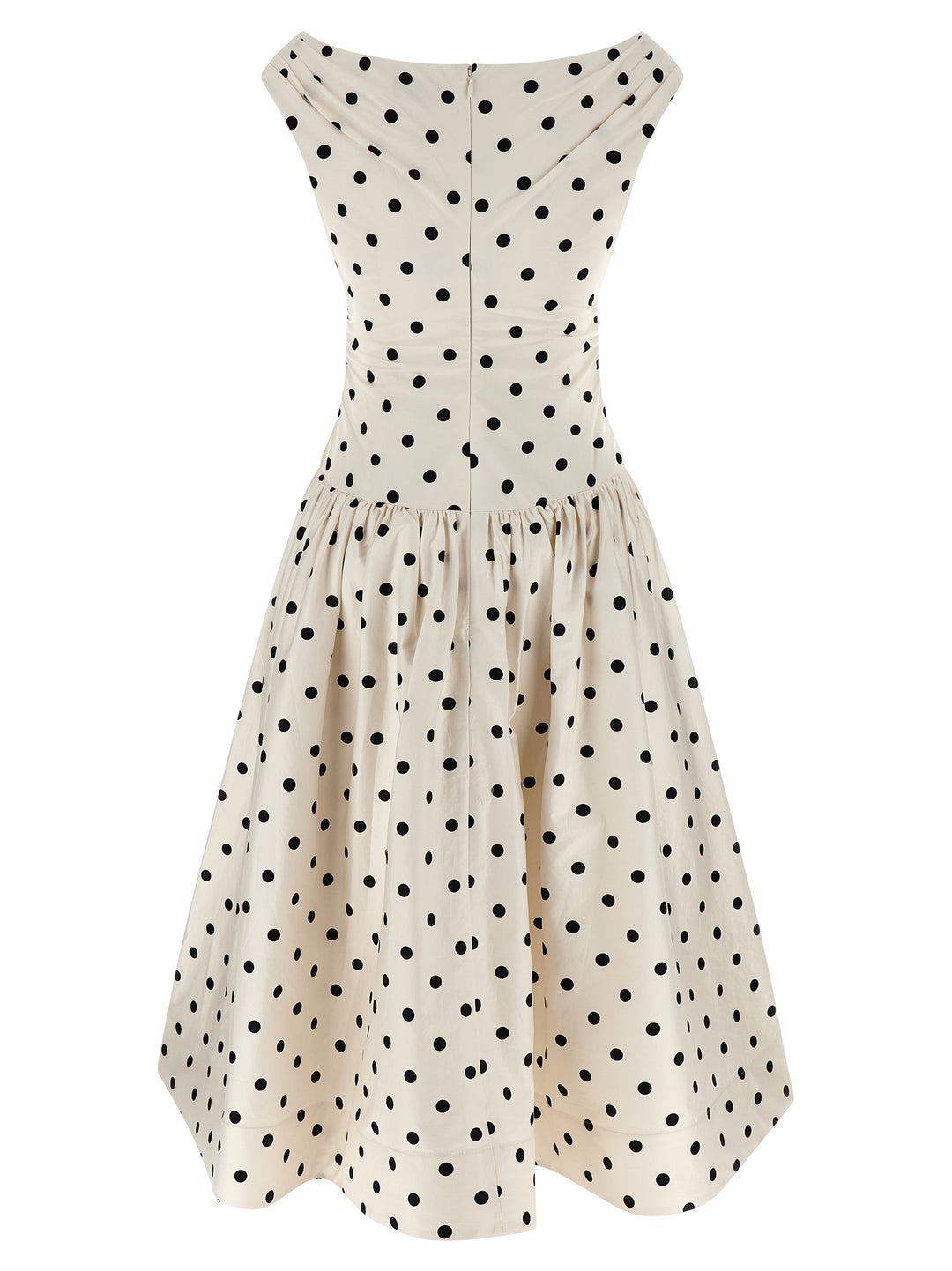 Self Portrait Cream Polka Dot Cotton Midi Abiti - Bianco/Nero | 53a9a03e54ed70d585250653b72adf063218cd19