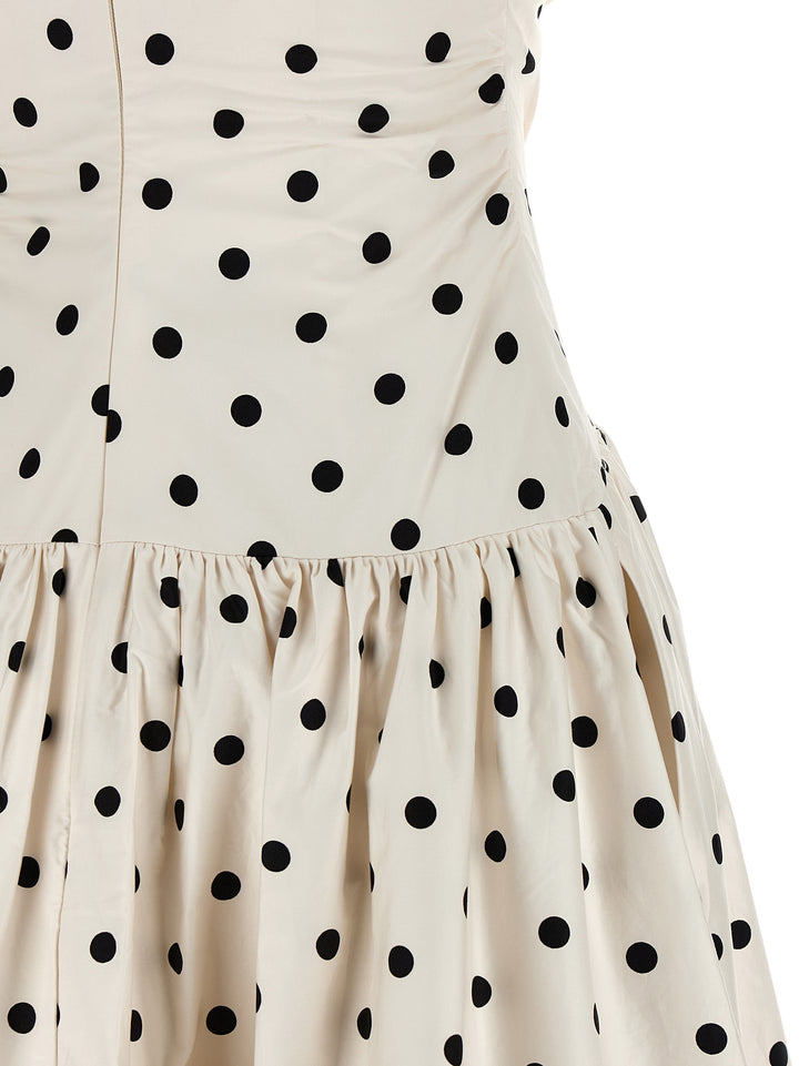 Self Portrait Cream Polka Dot Cotton Midi Abiti - Bianco/Nero | 276ea9412d657dab7cab3fcc79d2a9466444a049