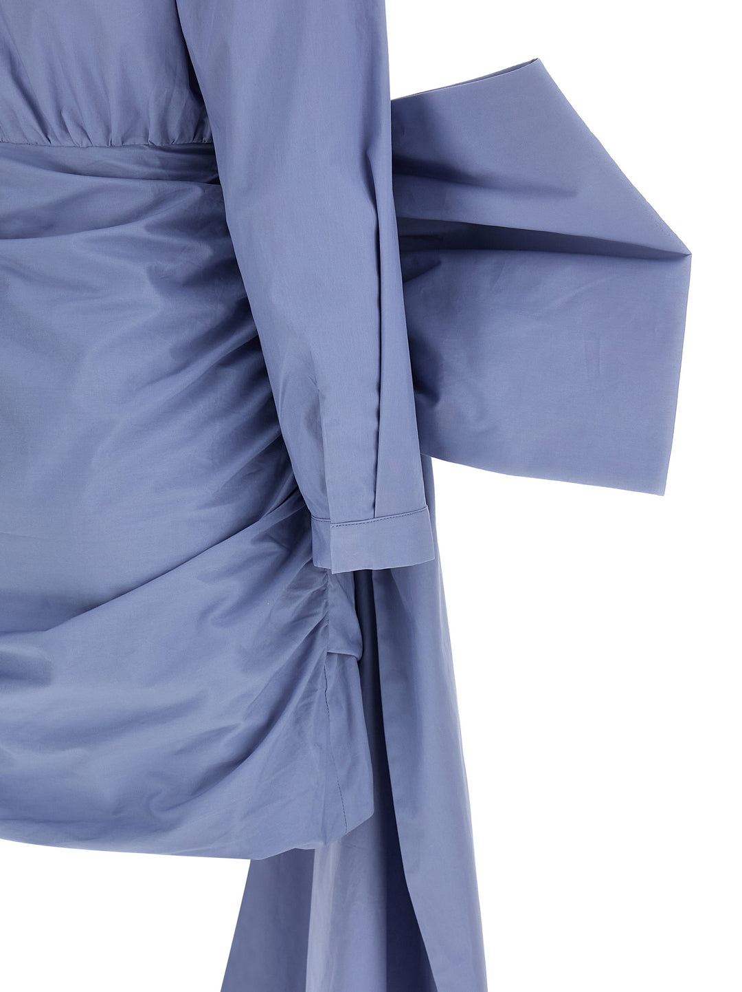 Self Portrait Blue Cotton Tie Side Mini Gonne - Celeste | 740e8ccb3274ced3ba01446ede950da8ead15d80