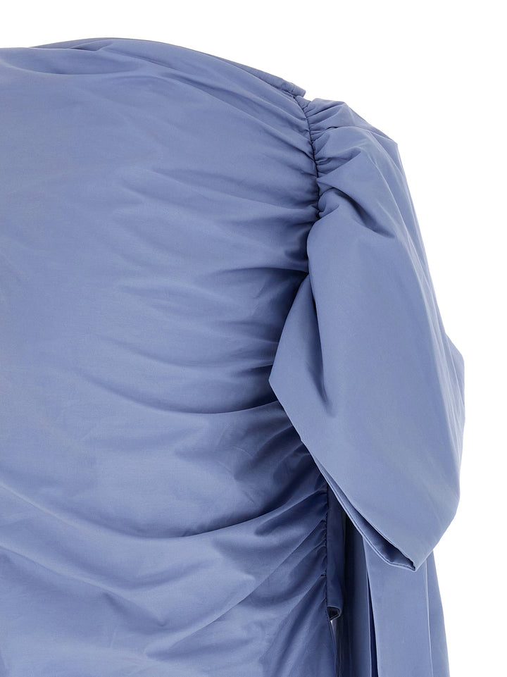 Self Portrait Blue Cotton Tie Side Mini Gonne - Celeste | cb8613a0784aed2ca778fcbb0d3d086ae3063476