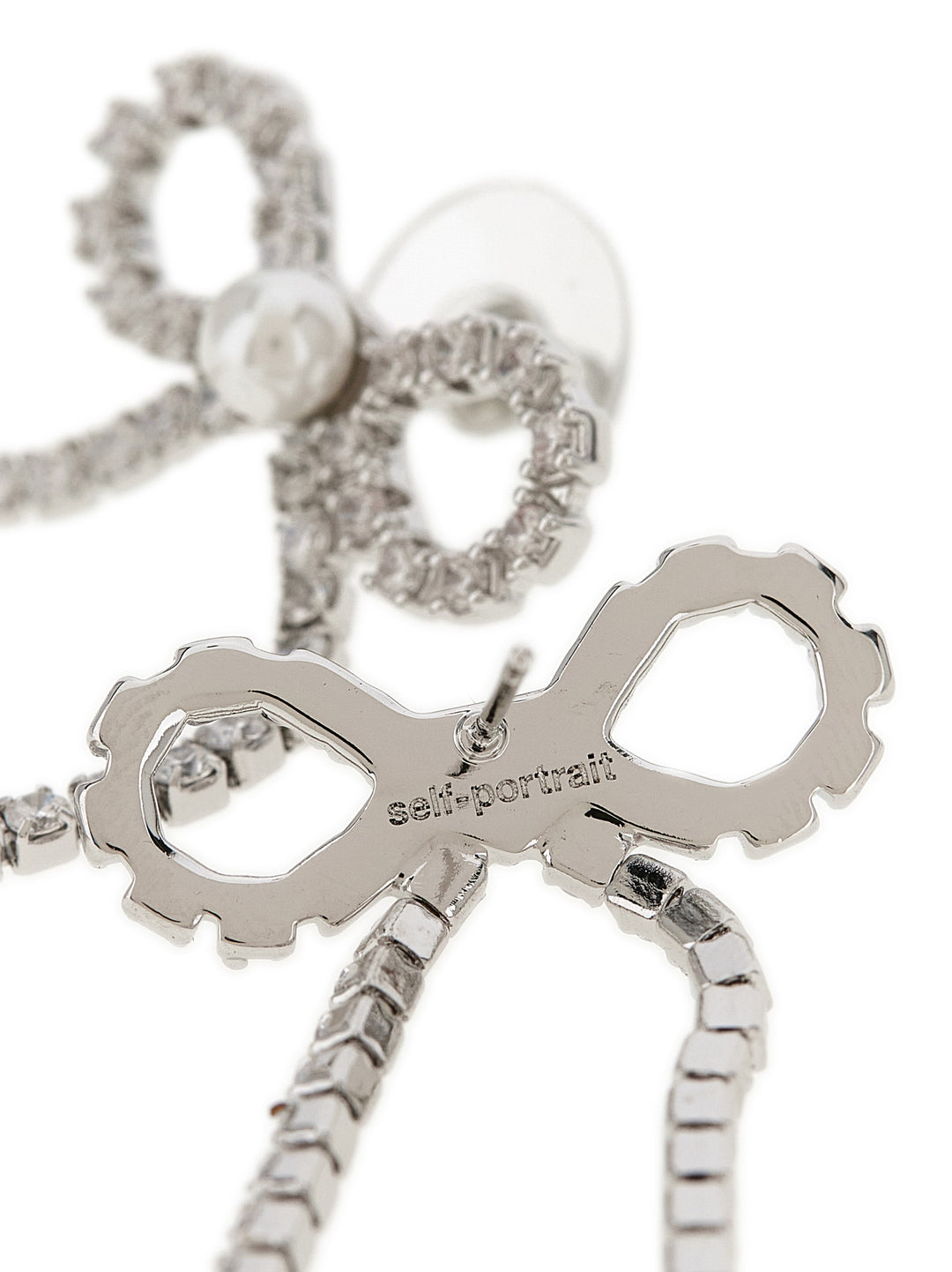 Self Portrait Crystal Droplet Bow Gioielli - Silver | 637958c5dfcd6efbfea39ba0e1ce061274f9ce6f