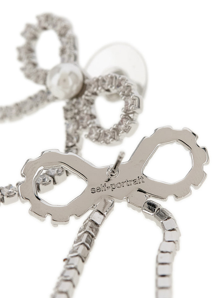 Self Portrait Crystal Droplet Bow Gioielli - Silver | 637958c5dfcd6efbfea39ba0e1ce061274f9ce6f