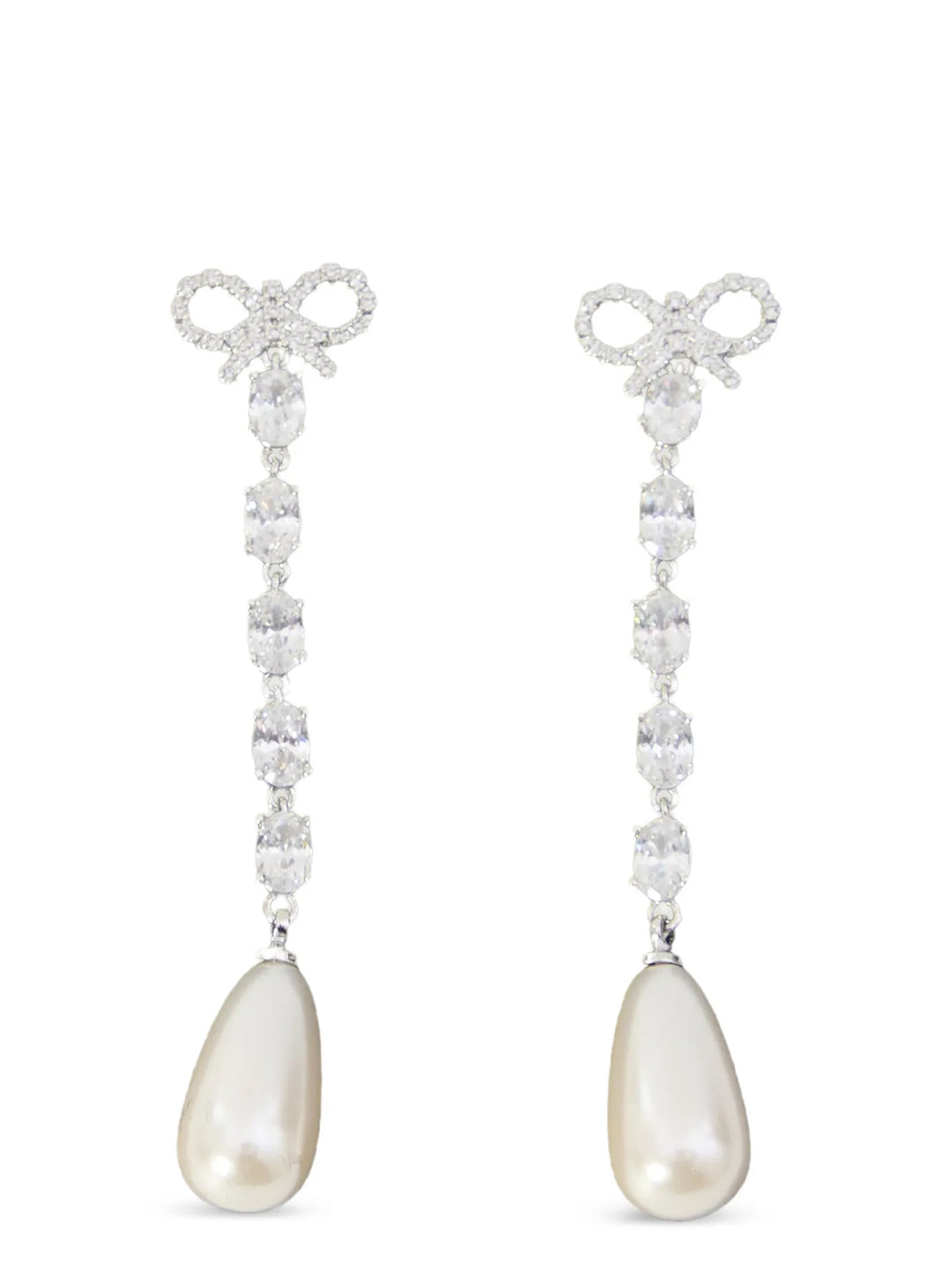 Self Portrait Bow Pearl Droplet Gioielli - Silver | c3a14d96a2513b86743ff284b430b613ede5a679