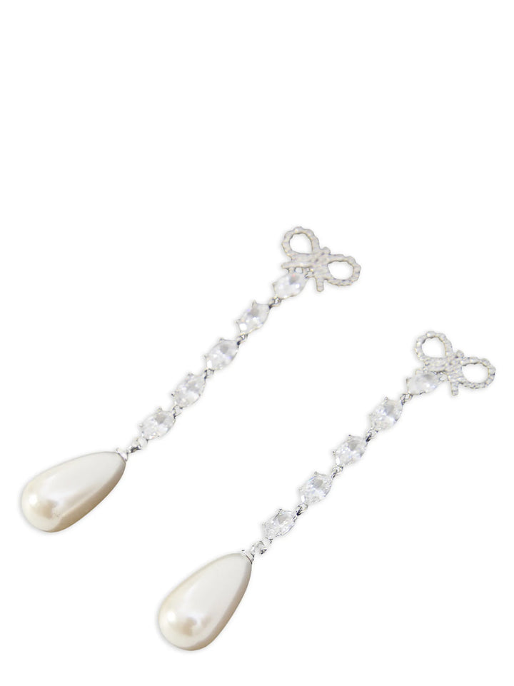 Self Portrait Bow Pearl Droplet Gioielli - Silver | 94f3e1edf19cee93e7bb58a51e06fc307ecb61fd