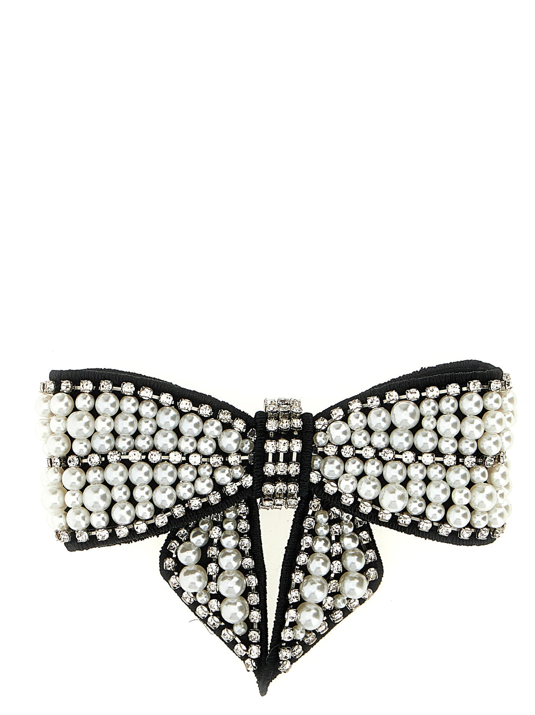 Self Portrait Black Pearl Satin Bow Accessori per Capelli - Nero | 34e1edeeec4f7bcc0b44c2963506e12664bb73a0