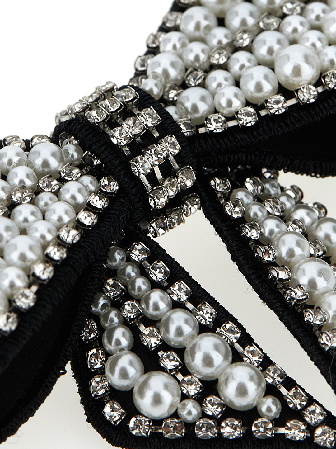 Self Portrait Black Pearl Satin Bow Accessori per Capelli - Nero | 545db973e2aa709286cefa7712eada10644c81d1