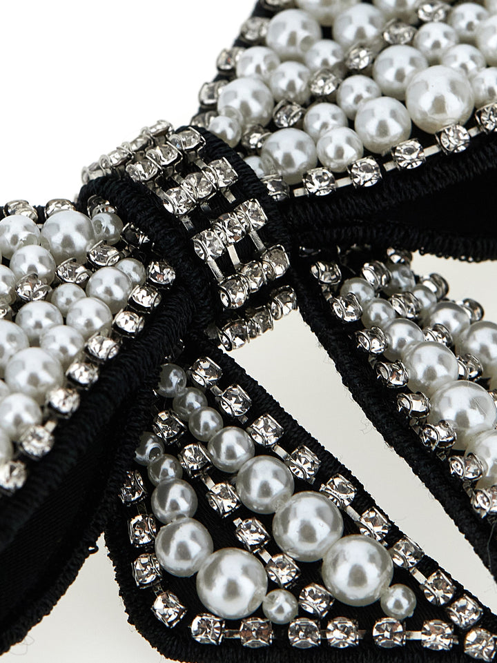 Self Portrait Black Pearl Satin Bow Accessori per Capelli - Nero | 545db973e2aa709286cefa7712eada10644c81d1