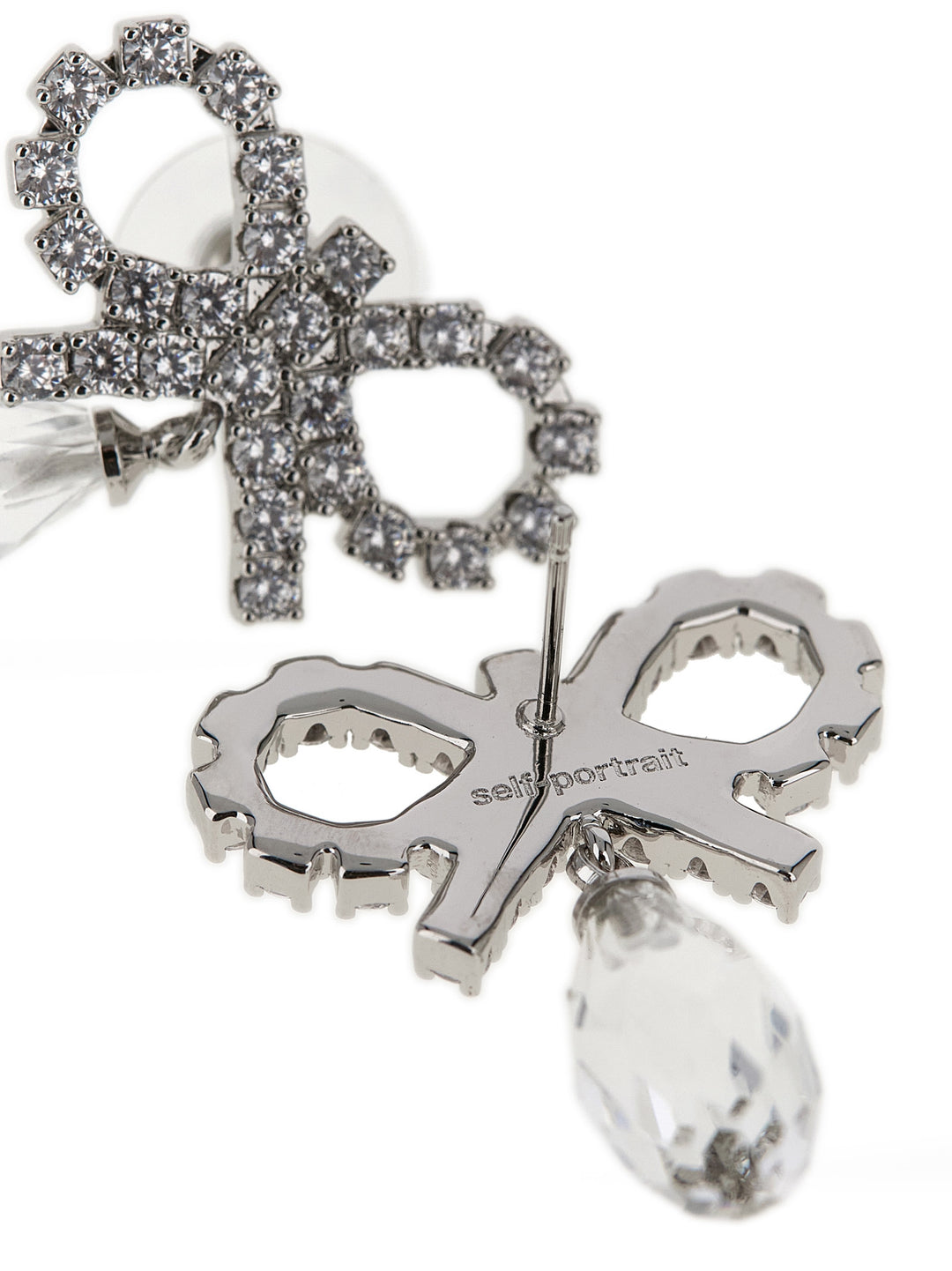 Self Portrait Bow Crystal Droplet Gioielli - Silver | e17b06e726a940b0e8d0fe0829cc0eaaa6a039e9