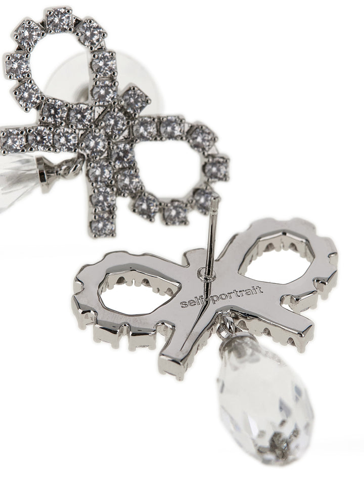 Self Portrait Bow Crystal Droplet Gioielli - Silver | e17b06e726a940b0e8d0fe0829cc0eaaa6a039e9