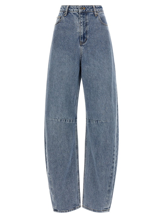 Blue Barrel Leg Jeans Blu