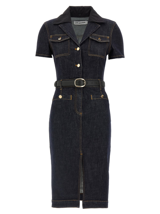 Indigo Denim Midi Gonne Blu