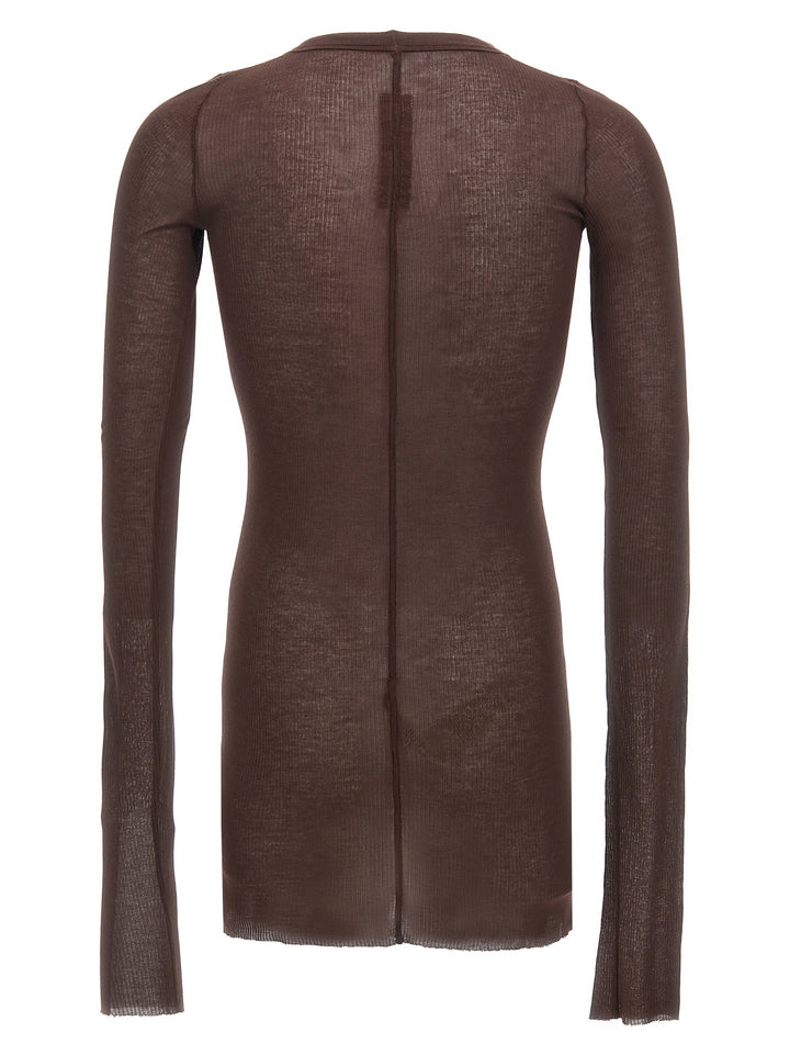 Rick Owens Rib T shirt - Marrone | 42cb69c44e8dc351dc4a342e9fe63c531ee89489