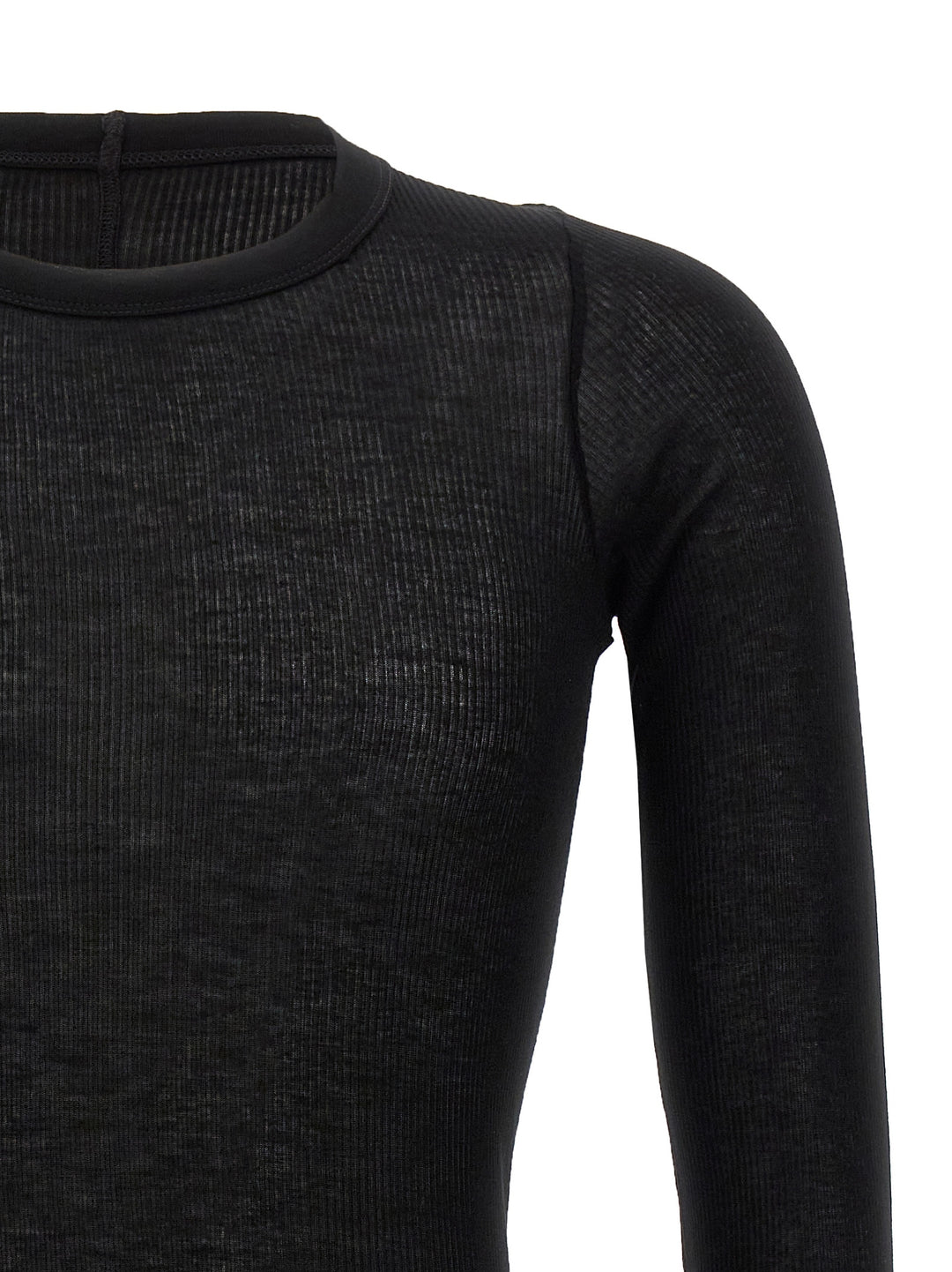 Rick Owens Rib Ls T T shirt - Nero | a9211c90197eef58945f22716a7d7c42d1b4407a
