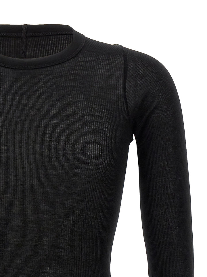 Rick Owens Rib Ls T T shirt - Nero | a9211c90197eef58945f22716a7d7c42d1b4407a
