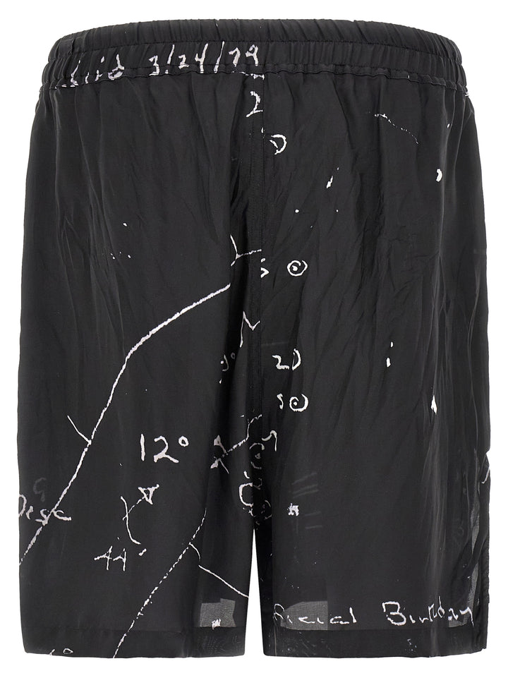 Rick Owens Boxers Bermuda e Short - Bianco/Nero | 751fa16e71e810695359b1e5460c495ac0ab13f6