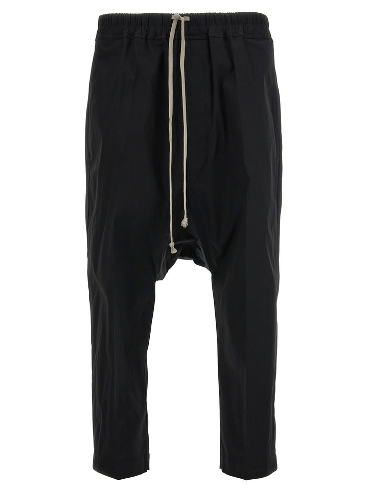 Rick Owens Drawnstring Cropped Pantaloni - Nero | c68305538d538405b7af4ad0efa73275f283c419
