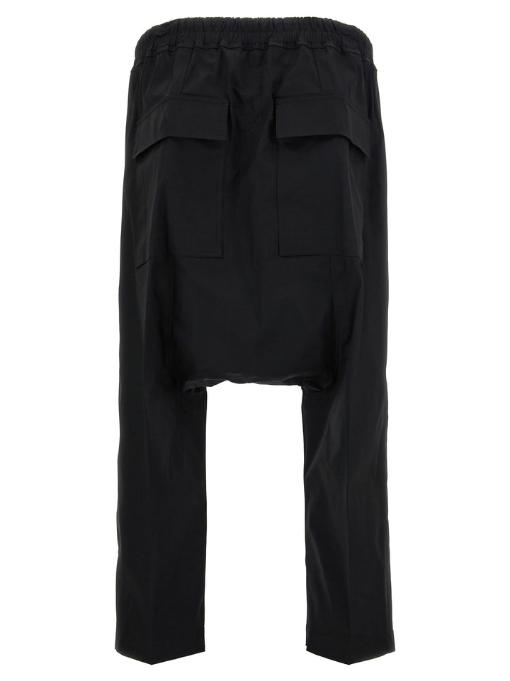 Rick Owens Drawnstring Cropped Pantaloni - Nero | 3a745d56a340fee0c32857130e7f3de91b04a1a6